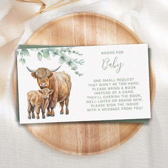 Highland Cow Greenery Farm Animals Books For Baby Enclosure Card (Creator Uploaded)