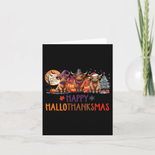 Highland Cow Halloween Christmas Thanksgiving Hall Card