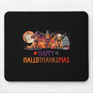 Highland Cow Halloween Christmas Thanksgiving Hall Mouse Mat