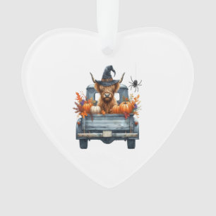 Highland Cow Halloween Fall Ornament