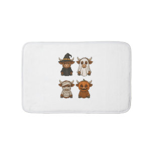 Highland Cow Halloween Funny Fall Spooky Bath Mat