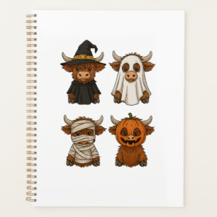 Highland Cow Halloween Funny Fall Spooky Planner