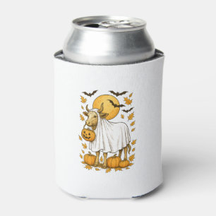 Highland Cow Halloween in Ghost Costume Can Cooler