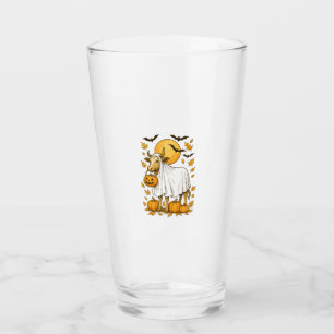 Highland Cow Halloween in Ghost Costume Glass