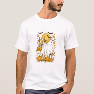 Highland Cow Halloween in Ghost Costume T-Shirt