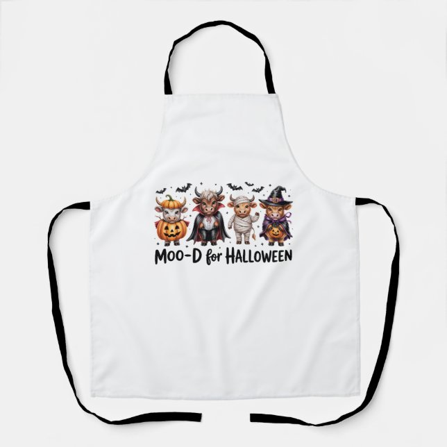 Highland Cow Halloween Spooky Season (2) Apron (Front)