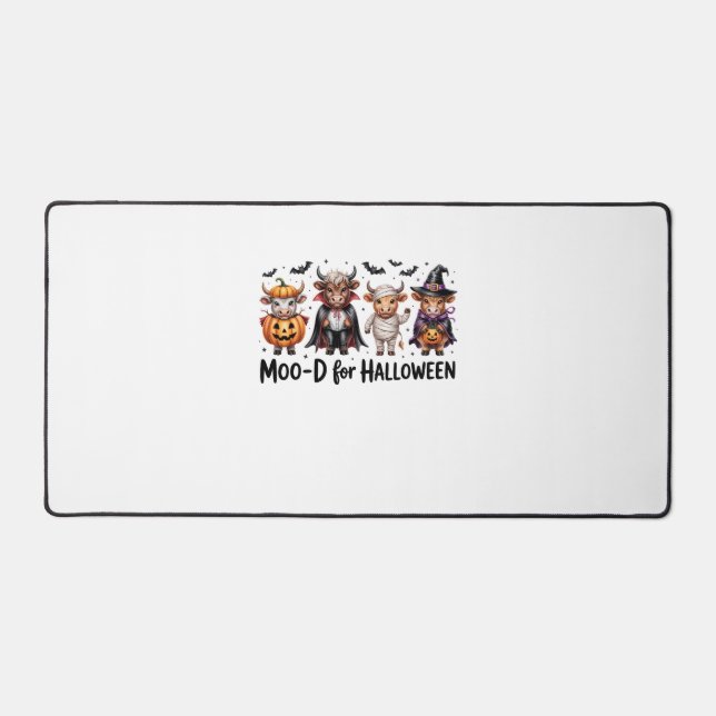 Highland Cow Halloween Spooky Season (2) Desk Mat (Front)