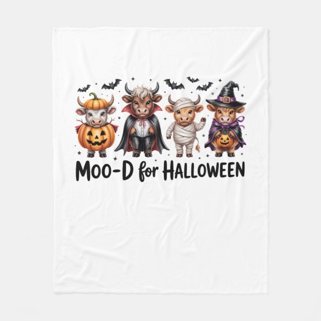 Highland Cow Halloween Spooky Season (2) Fleece Blanket (Front)