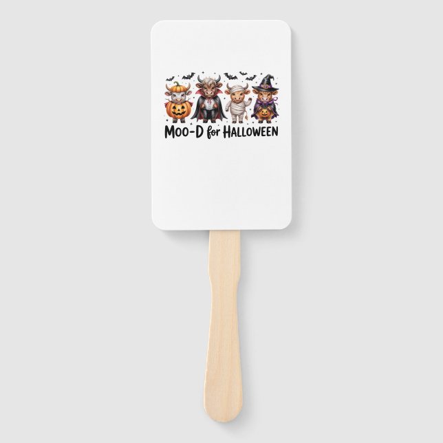 Highland Cow Halloween Spooky Season (2) Hand Fan (Front)
