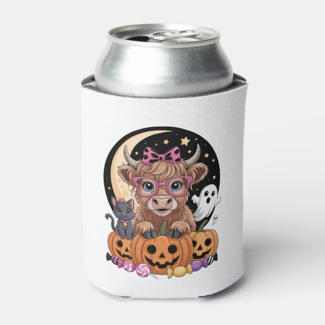 Highland Cow Halloween Spooky Season Can Cooler (Can Front)