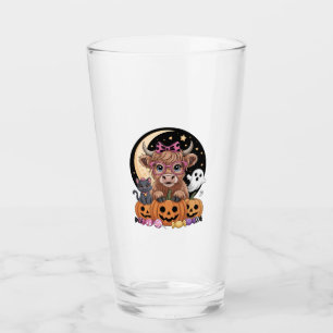 Highland Cow Halloween Spooky Season Glass