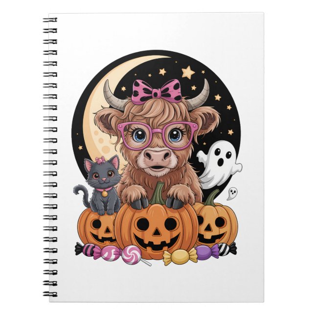 Highland Cow Halloween Spooky Season Notebook (Front)