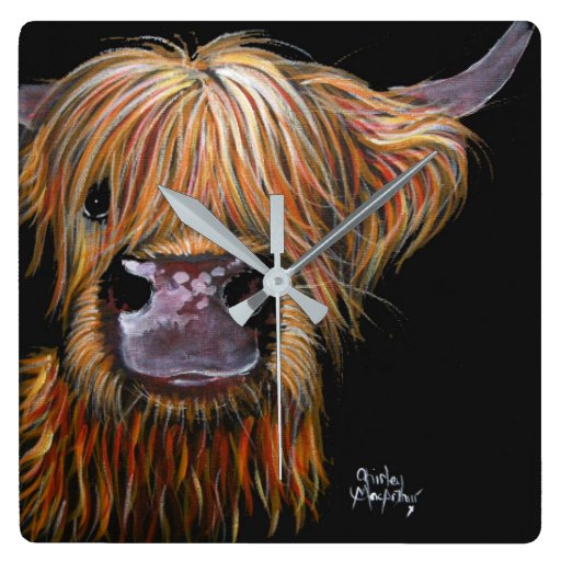 Image of Highland Cow 'Henry' Clock by Shirley MacArthur