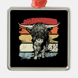 Highland Cow Highland Cows Retro Metal Tree Decoration