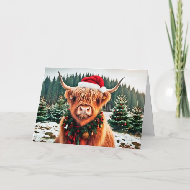 Highland Cow Holiday Card (Front)