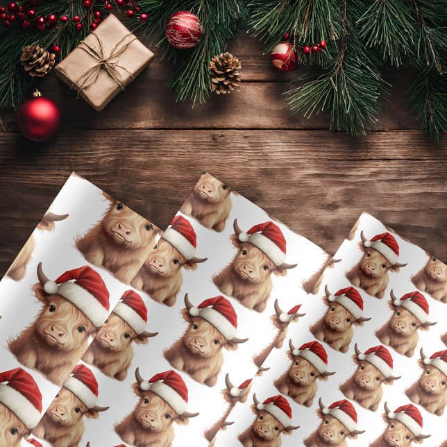 Highland Cow Holiday Wrapping Paper 3 Sheets (Creator Uploaded)
