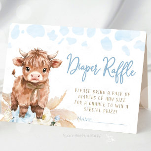 Highland Cow Holy Cow baby boy shower Enclosure Card