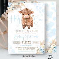 Highland Cow Holy Cow baby shower Boy