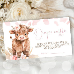 Highland Cow Holy Cow baby shower girl  Enclosure Card
