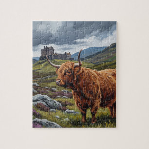 Highland Cow in Scotland Travel Jigsaw Puzzle