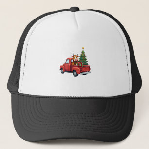 Highland Cow in Truck Farm Farmer Christmas Cow Ca Trucker Hat