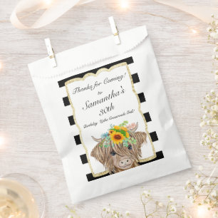 Highland Cow Invitation, Cow Birthday Party  Favour Bags