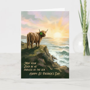 Highland Cow Irish Blessing St. Patricks Day Card