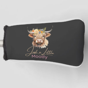 Highland Cow Just A Little Moody Flower Cow Farm Golf Head Cover