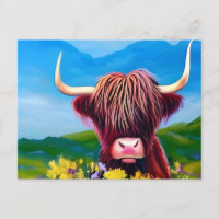 Highland Cow landscape art
