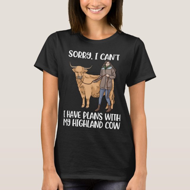 Highland Cow Lover Women Scottish Highland Cow T-Shirt (Front)