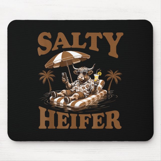 Highland Cow Lovers Salty Heifer Trocal For Women  Mouse Mat (Front)