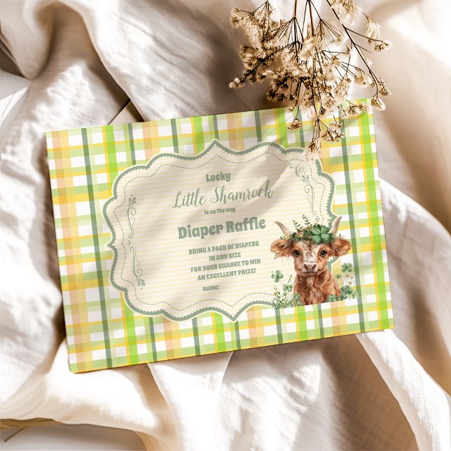 Highland Cow Lucky Little Shamroc  Diapper Raffle  Enclosure Card (Creator Uploaded)