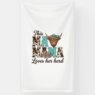 Highland Cow Mama Loves Her Herd Shirt Design Banner