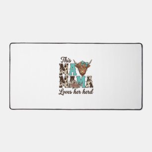 Highland Cow Mama Loves Her Herd Shirt Design Desk Mat