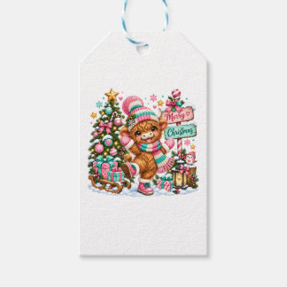 Highland Cow Merry Christmas Gift Tags