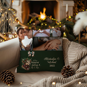 Highland Cow Merry Christmas Mrs and Mr 5 Photo Cushion