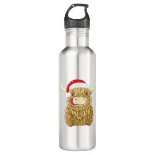 Highland Cow Merry Christmas Snow T-shirt Essentia 710 Ml Water Bottle