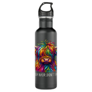 Highland Cow Messy Hair Colourful 710 Ml Water Bottle