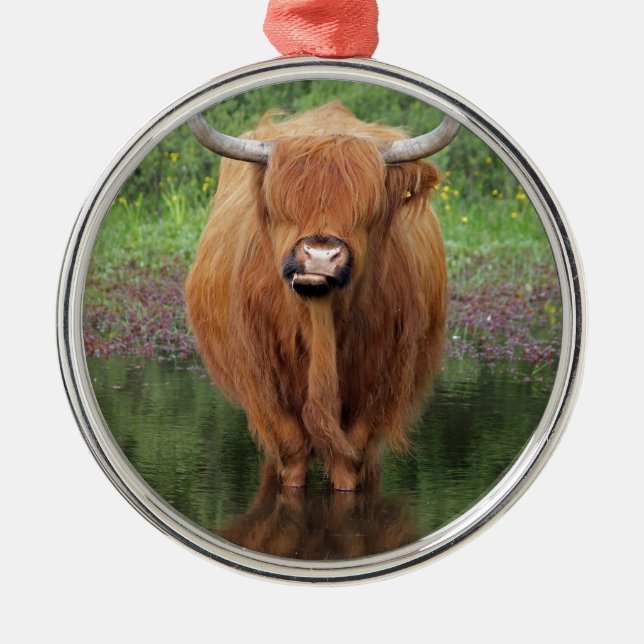 Highland cow metal tree decoration (Front)