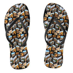 Highland Cow Montage, Flip Flops