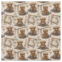 Highland Cow Morning Coffee Cosy Farmhouse Pattern