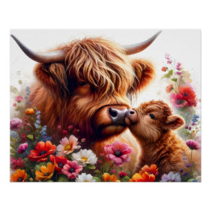 Highland Cow Mothers Day gift idea Poster