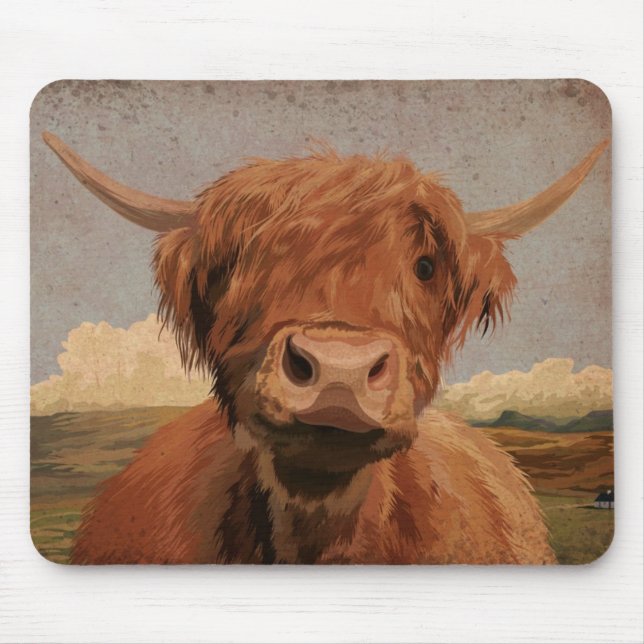 Highland Cow Mouse Mat (Front)