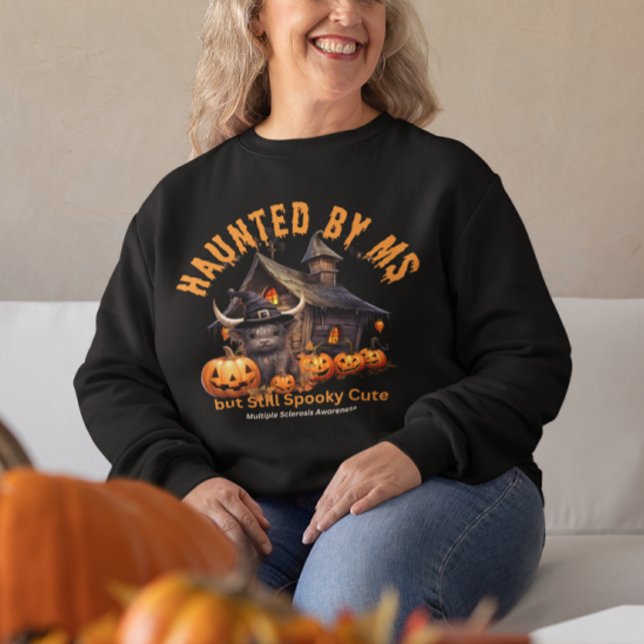 Highland Cow, Multiple Sclerosis Warrior Halloween Sweatshirt (Creator Uploaded)
