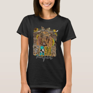 Highland Cow Mum Floral Heifer Mama Western Count T-Shirt