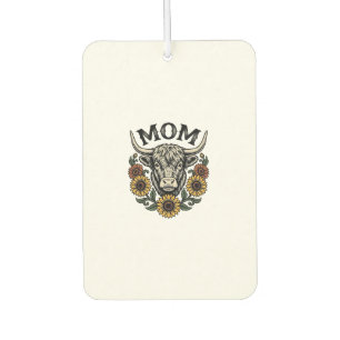 Highland Cow Mum Vintage Sunflower Western Design Car Air Freshener
