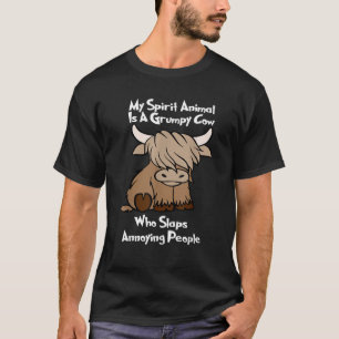 Highland Cow My Spirit Animal Is A Grumpy Cow T-Shirt