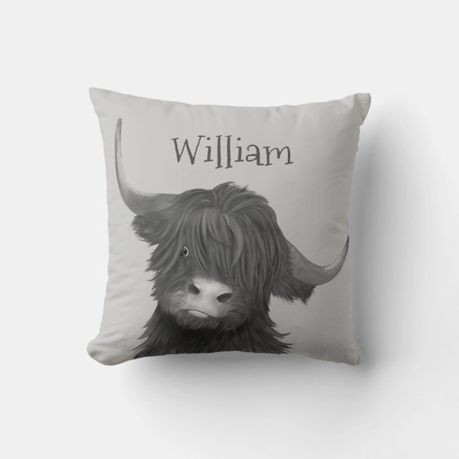 Highland Cow Name   Cushion (Front)