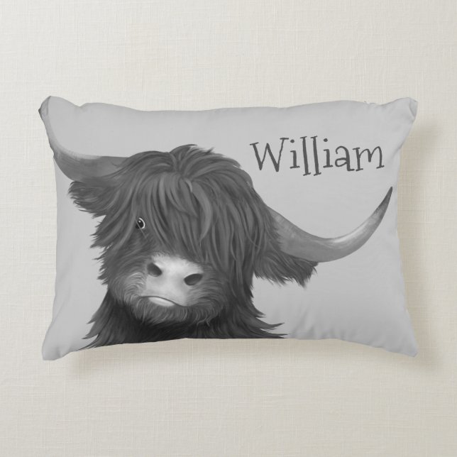 Highland Cow Name   Decorative Cushion (Front)