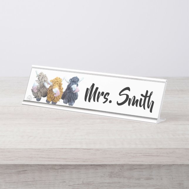 Highland Cow Name Plate  (Front)